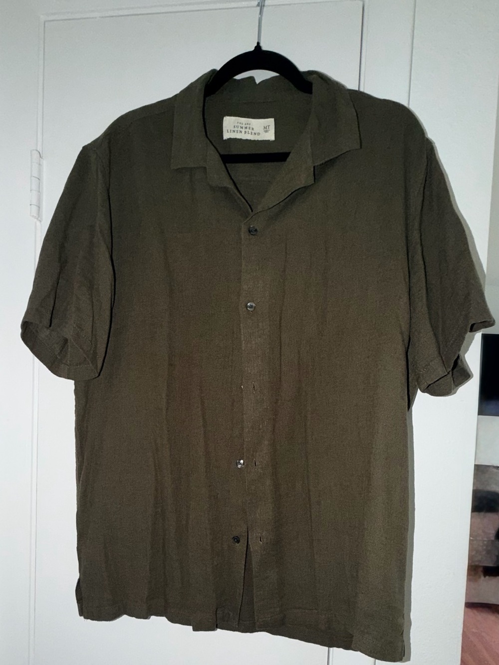 Abercrombie & Fitch Olive Green Short Sleeve Button-Down Shirt